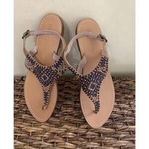 Fat Face Summer Sandals 9.5 Flats Preppy Beaded